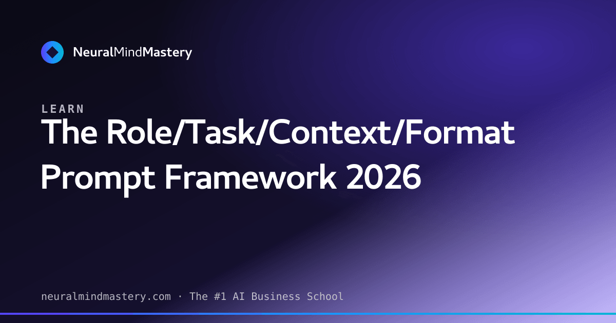 Role Operating Context Format The Role/Task/Context/Format Prompt Framework 2026 | NeuralMindMastery